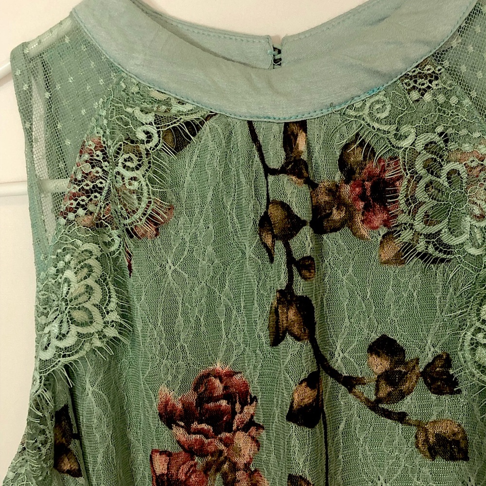 Lace sheer floral airy tank top fairy core - Picture 2 of 14